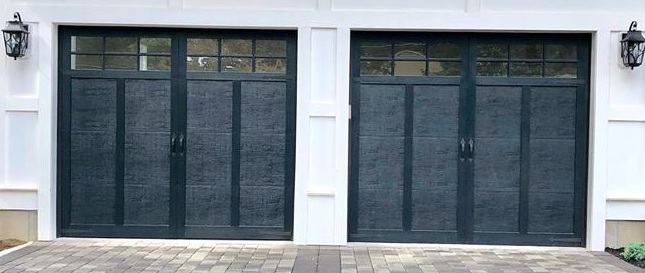 Black Carriage Style With 6-Pane Glass And Decorative Handles